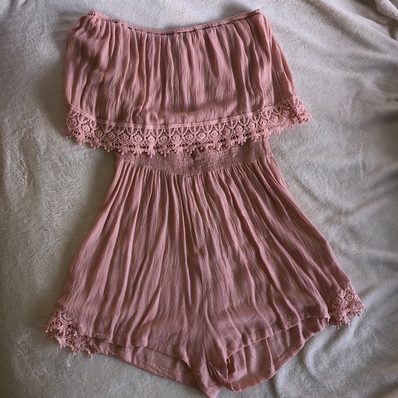 Cotton On Pants - Cotton On Pink Off the Shoulder Romper